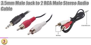 5MM Audio Jack to 2 RCA Stereo AV CD DVD Player Joiner Headphone 