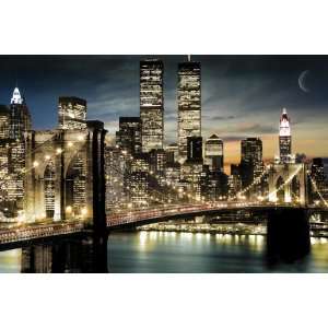 Empire 173010 New York   Night und Moon   Skyline Poster   91.5 x 61 