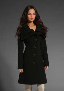 MACKAGE Brenda Rib Mix Coat in Black  