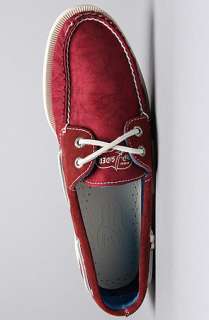 Sperry Topsider The AO 2Eye Nylon Suede Boat Shoe in Red  Karmaloop 