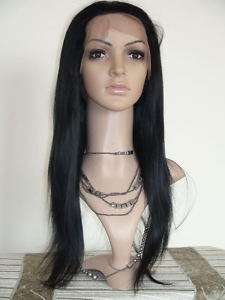 front lace wig remy human hair 20 1# silky straight  