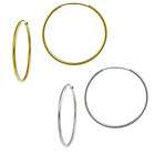 925 Sterling Silver & 14k Gold Bamboo Hoop Earrings  