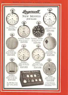 1925 Ingersoll Waterbury Reliance Pocket Watch AD  