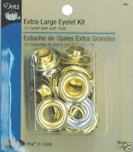 Dritz X Large Eyelet Kit With Tools   7/16   Brass  