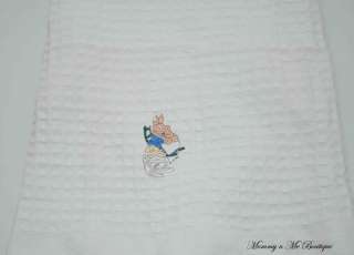   is a Beatrix Potter Peter Rabbit white baby blanket / nursery throw