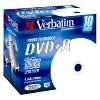 Verbatim DVD+R 16x Speed Printable Surface Jewel Case 10er Pack DVD 