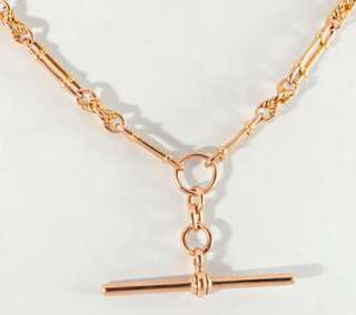 Antique 9 Ct Rose Gold Fancy Watch Chain or Necklace 40cm c1910  
