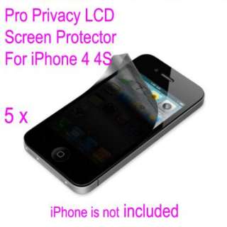 5Pcs/5x Privacy Anti Spy Screen Guard Protector Film For iPhone 4 4S 