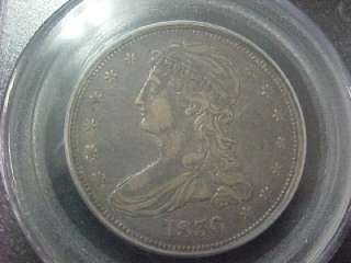 1836 CAPPED BUST REEDED EDGE HALF DOLLAR PCGS VF 35 WOW  