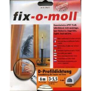 Fix o Moll D Profil Gummidichtung für Fenster & Türen   6m (2x3m 