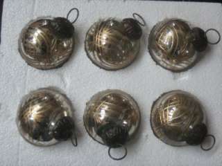 POTTERY BARN SILVER & GOLD ETCHED MERCURY GLASS MINI BALL 