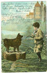 Junge mit Hund, Hundepeitsche, 1905  