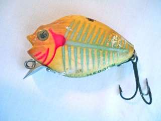 Vintage Antique Wood Fishing Lure Heddon Punkin Seed Sunfish  