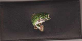 BASS LEATHER CHECKBOOK COVER BRAND NEW FISH FISHING  