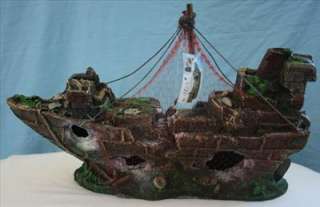 Aquarium Fish Tank Ornament Pirate Ship Wreck 36cm Sale  