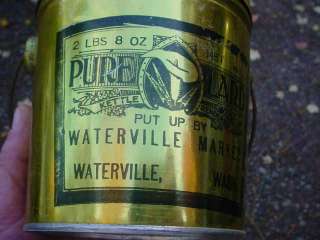 Waterville WA Market 2 1/2 Lb. Pure Lard Tin Pail  