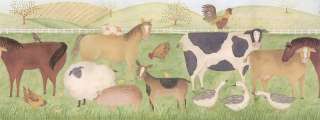 WiDe FARM ANIMALS Country Barn Horses Cows WALL BORDER  