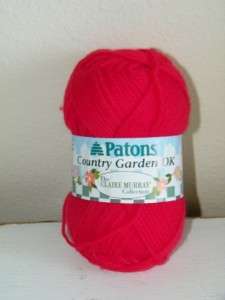 Col 21 Patons Claire Murray Wool Yarn Bright Red 3716  