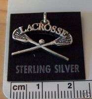 Sterling Silver 3D Lacrosse Sticks says Lacrosse Charm  