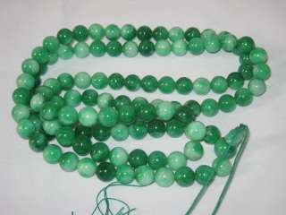 Chinese Green Jade necklace 110cm Blue Jade bead  