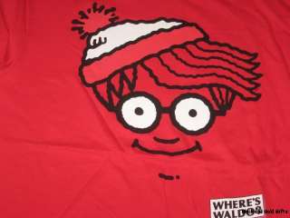   XL Juniors Graphic Tee Tshirt Red Wheres Waldo Shirt New 