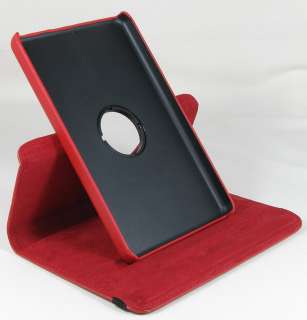  Kindle Fire Leather 360 Rotating Case Swivel Stand Cover   Red 
