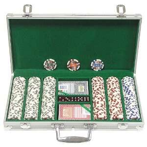  Trademark Games™ 300   Pc. 4 Aces Poker Chip Set with 