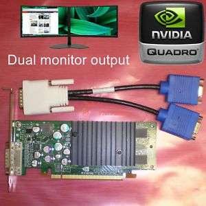 Nvidia Quadro 4 NVS 285 128MB PCI E dual Video card+VGA  
