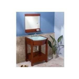  Decolav 5114T 8CW WH Wood Base Tempered Glass Lav Console 