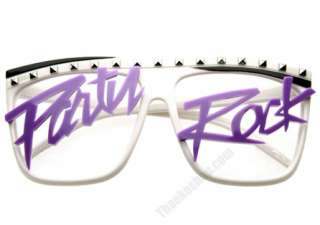   Lunettes Party Rock LMFAO   blanche / purple Partyrock flat top