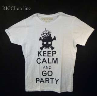 HAPPINESS T SHIRT UOMO TG L BIANCA +STAMPA KEEP CALM AND GO PARTY 