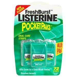 Listerine PocketPaks Oral Care Strips, FreshBurst, Value Pak , 72   24 