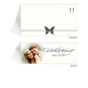  270 Photo Place Cards   Butterfly Taupe Aqua Horizon 