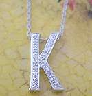 925 Sterling Silver Initial Letter K Pendant Necklace j