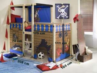 Hochbett Piratenschiff Spielbett Pirat Thuka Masssiv + Matratze 