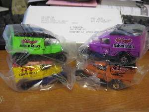 Set of 4 Matchbox Kelloggs Cereal Premium 1989 Cars  