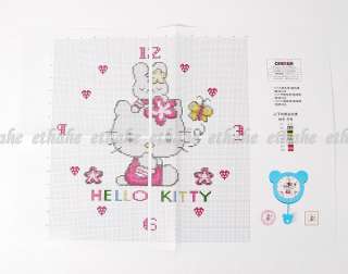  Hello Kitty Fille Point de Croix Horloge Pendule CK2H