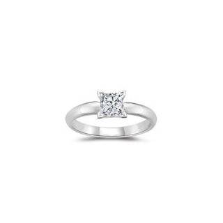 21 0.27) Carat 18K White Gold Four Prong Diamond Engagement Ring 
