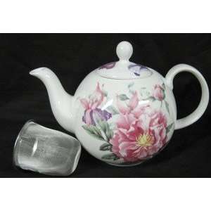  Pink Eloise Bone China Teapot with Infuser Kitchen 