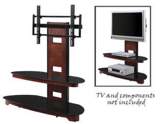 50 Wood Flat Screen Cherry/Glass TV Stand w/TV Mount  