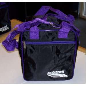  LaneHawk 1 Ball Mini Tote Bowling Bag Black/Purple Sports 