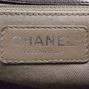 CHANEL Leather Diamond Stitch Accordion Flap Bag Brown  