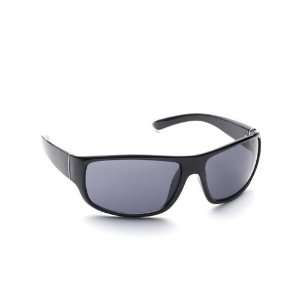   Xplorer Sunglasses Black Wide Plastic Sport Wrap/Smoke Lens, Large