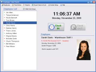 Main Screen without work groups displayed   Employee Time Clock 