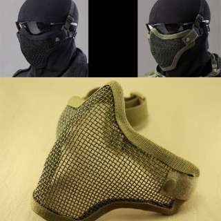   coverage Metal Mesh Protector Mask Protective Gear airsoft BLK  
