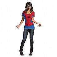 Spider Girl Alternative T Shirt & Mask Size 12 14  EASY COSTUME 