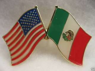 Mexican flag /American Flag on one Pin Nice Gift New  