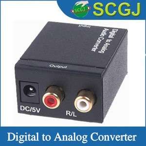 Digital Optical Coax Coaxial Toslink to Analog RCA Audio AUX Converter 
