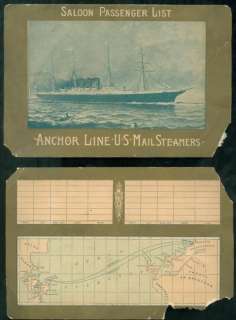 Anchor Line S.S. Furnessia Saloon Passenger List w Comments on 