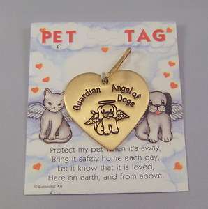 Guardian Angel of Dogs Charm Tag NEW Brass Protect my Pet 785525037495 